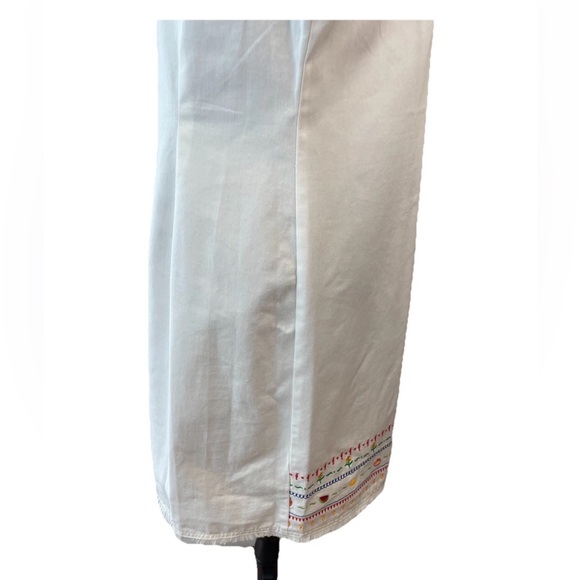 🆕Studio ease Y2K NWT ladies SZ 10 all cotton white sheath dress embroidered hem - Picture 10 of 16